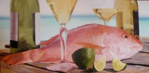 Red Snapper White Wine - 48 x 24 - $1400